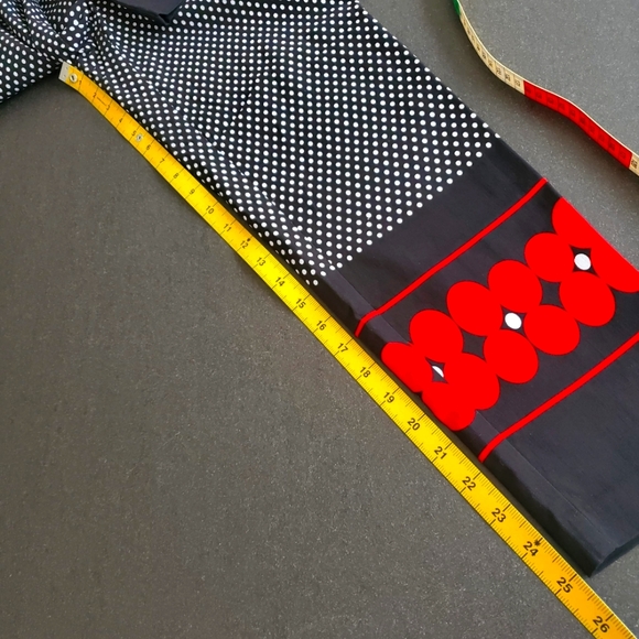 nwt Frank Lyman Pull-On Capri Ankle Trousers, Black with Floral Polka Dots - Picture 8 of 10